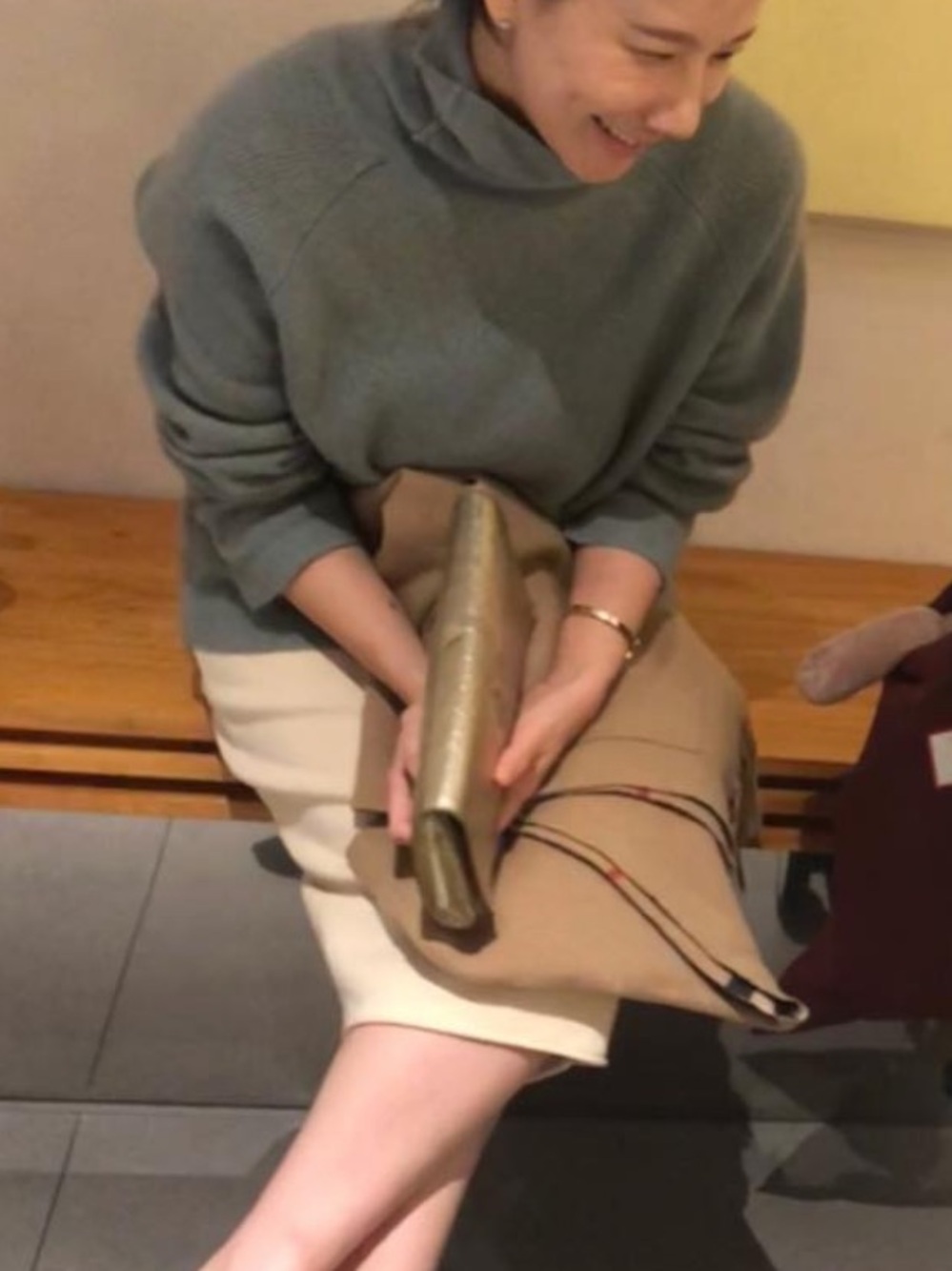 Turtleneck Ribbed Cashmere-Feel Sweater - Sage Green